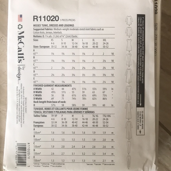 McCalls level learn to sew, home sewing Pattern - Picture 3 of 5